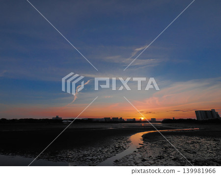 Evening view of Yatsu tideland 139981966