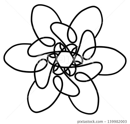 It is a flower drawn with a black line. 139982003