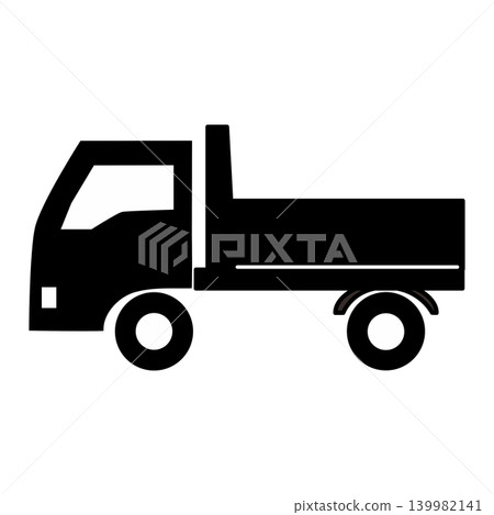Illustration of a dump truck, monochrome. Illustration of a dump truck, monochrome. 139982141