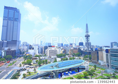 愛知縣名古屋市名古屋電視塔和綠洲21的風景 愛知縣名古屋市名古屋電視塔和綠洲21的風景 139982443