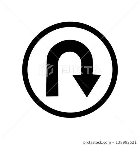 U-turn traffic icon illustration U-turn traffic icon illustration 139982521