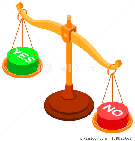 choice yes or no on scales concept choice yes or no on scales concept 139982668