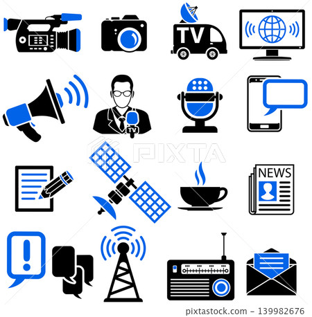 Media and News Icons Set Media and News Icons Set 139982676