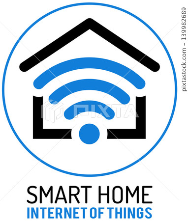 Smart Home and Internet of Things Logo Smart Home and Internet of Things Logo 139982689