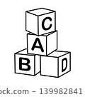Alphabet toy blocks stack outline icon vector 139982841