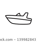 Minimalist motor boat outline icon 139982843