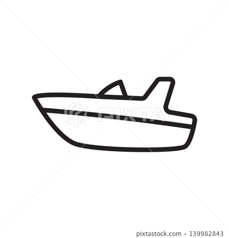 Minimalist motor boat outline icon Minimalist motor boat outline icon 139982843