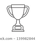 Trophy cup reward line art icon vector 139982844