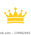 Yellow gold royal crown flat icon vector 139982845