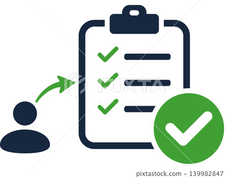 User Onboarding Completion Icon with Checklist and Approval Checkmark User Onboarding Completion Icon with Checklist and Approval Checkmark 139982847