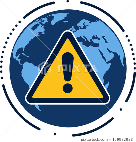 Global Warning Alert Earth Risk Symbol Crisis Notification Geopolitical Danger Illustration 139982988