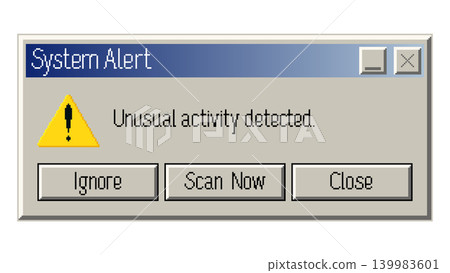 Retro pixel system alert error window interface Retro pixel system alert error window interface 139983601