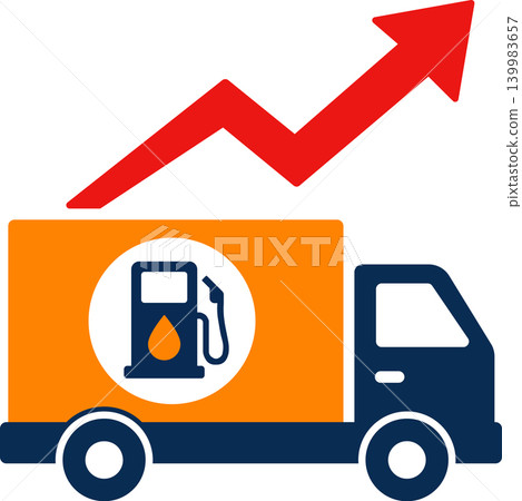 Fuel price increase concept, oil cost rising with delivery truck and gas pump icon, logistics and transportation cost vector illustration Fuel price increase concept, oil cost rising with delivery truck and gas pump icon, logistics and transportation cost vector illustration 139983657