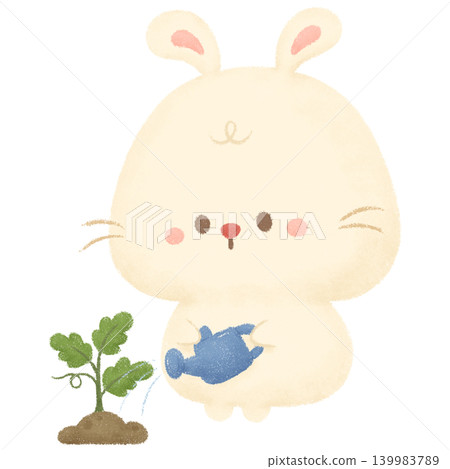 Little bunny and tomato  139983789
