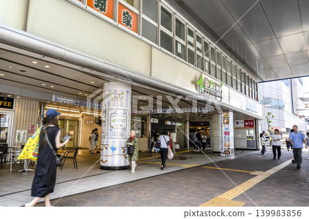 Urban landscape of Funabashi City, Chiba Prefecture: Keisei Funabashi Station and Next Funabashi 139983856