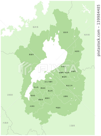 A detailed map series of Shiga Prefecture. (Includes neighboring prefectures, municipalities, and their names.) A detailed map series of Shiga Prefecture. (Includes neighboring prefectures, municipalities, and their names.) 139984485