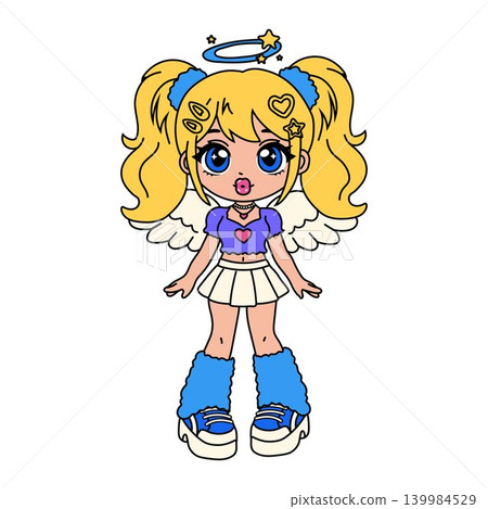 Cute Angel Girl with Wings Clipart Cute Angel Girl with Wings Clipart 139984529