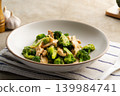 Stir Fried sliced Broccoli with chicken breast 139984741