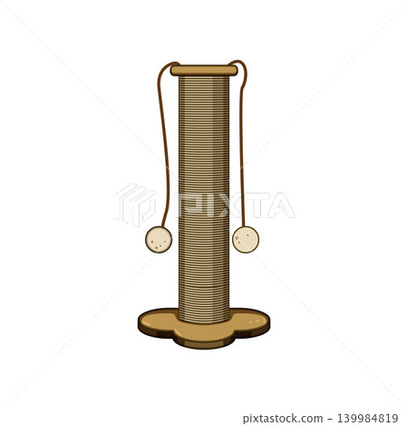 Cat scratching post providing entertainment for pets 139984819