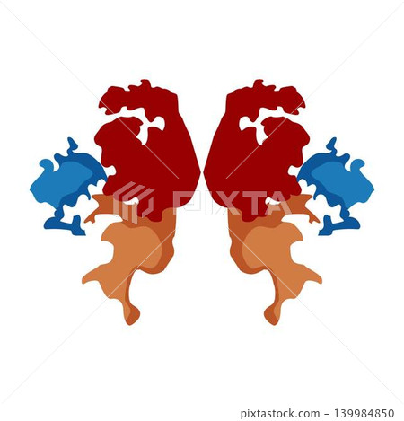 Inkblot test style symmetrical abstract design representing psychology Inkblot test style symmetrical abstract design representing psychology 139984850