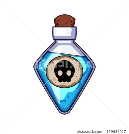 Poison potion bottle with skull symbol warning Poison potion bottle with skull symbol warning 139984927