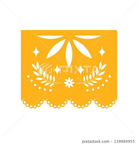 Papel picado traditional mexican cutout paper design Papel picado traditional mexican cutout paper design 139984955