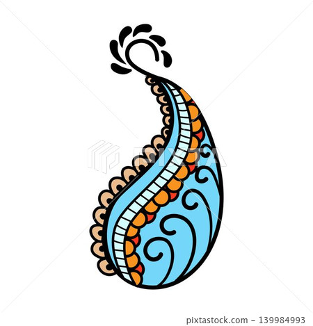 Paisley henna element with abstract ornamental design Paisley henna element with abstract ornamental design 139984993