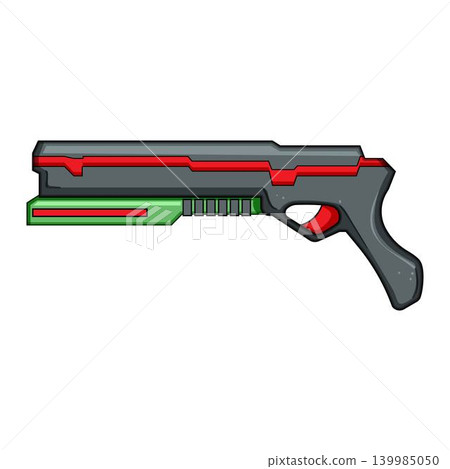 Cartoon plasma blaster toy futuristic weapon isolated Cartoon plasma blaster toy futuristic weapon isolated 139985050