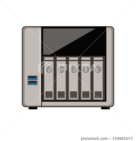 Nas server illustrating data storage and networking concept Nas server illustrating data storage and networking concept 139985057
