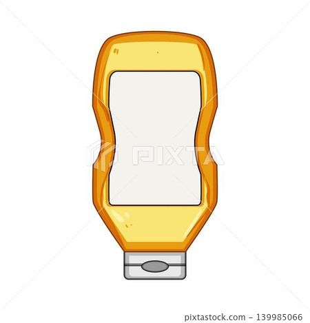 Mustard bottle illustration condiment squeeze container 139985066