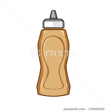 Squeeze bottle of mustard condiment on white background Squeeze bottle of mustard condiment on white background 139985080