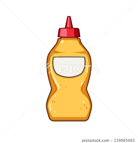 Mustard bottle squeeze condiment food illustration Mustard bottle squeeze condiment food illustration 139985083