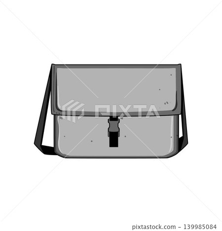 Messenger bag illustration showing storage and portability Messenger bag illustration showing storage and portability 139985084