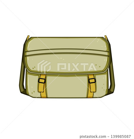 Canvas messenger bag representing travel adventure and education Canvas messenger bag representing travel adventure and education 139985087