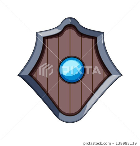 Fantasy magic shield protecting medieval armor game icon Fantasy magic shield protecting medieval armor game icon 139985139