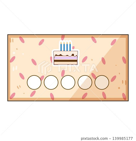 Birthday loyalty card showing customer reward progress Birthday loyalty card showing customer reward progress 139985177