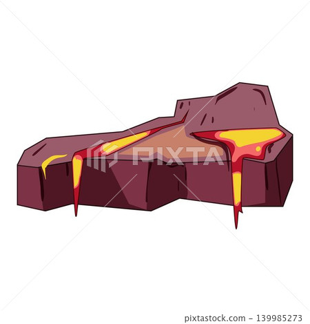 Lava rock platform creating dangerous underground environment 139985273