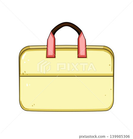 Yellow laptop bag carrying business essentials illustration Yellow laptop bag carrying business essentials illustration 139985306