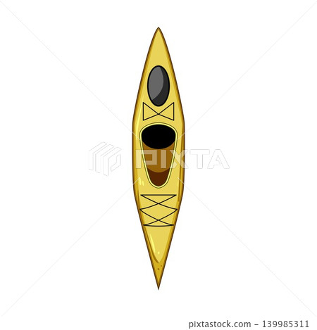 Yellow kayak boat isolated on white background paddling Yellow kayak boat isolated on white background paddling 139985311