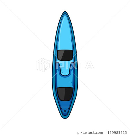 Blue tandem kayak for water sports and recreation Blue tandem kayak for water sports and recreation 139985313