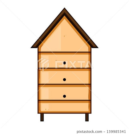 Wooden beehive structure for beekeeping and honey production concept Wooden beehive structure for beekeeping and honey production concept 139985341