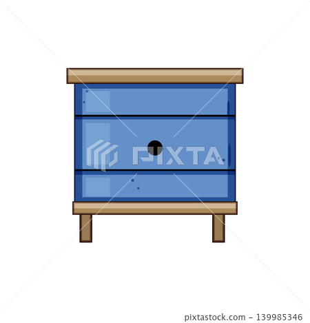 Blue beehive illustration for beekeeping and honey production Blue beehive illustration for beekeeping and honey production 139985346