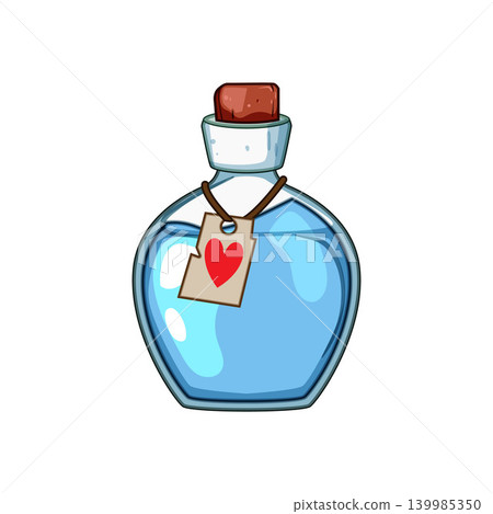 Fantasy magic healing potion bottle cartoon drawing 139985350