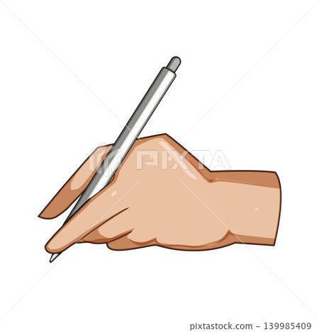 Hand holding pen writing on white surface Hand holding pen writing on white surface 139985409