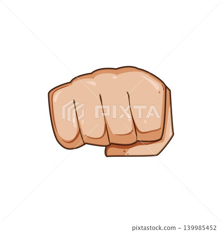 Hand making a fist gesture showing power Hand making a fist gesture showing power 139985452