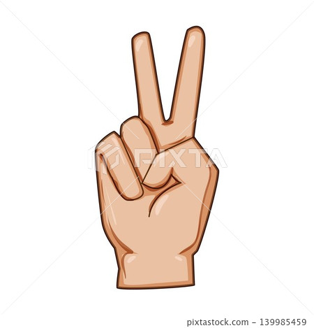 Hand making peace victory sign gesture Hand making peace victory sign gesture 139985459