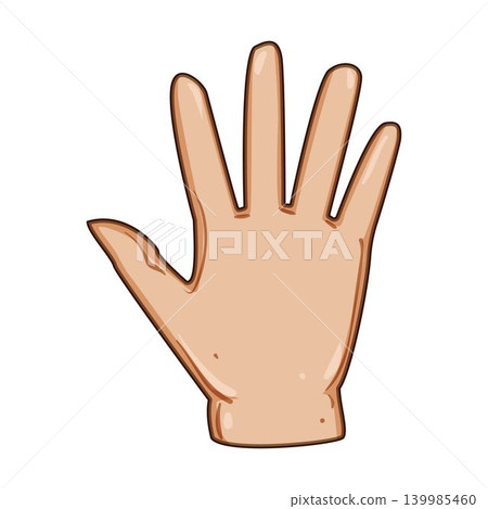 Open human hand showing five fingers gesture Open human hand showing five fingers gesture 139985460