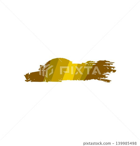 Gold brush stroke with striped texture creating scratch effect 139985498
