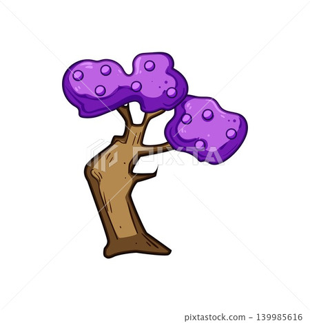 Fantasy magic tree with purple leaves and fruit Fantasy magic tree with purple leaves and fruit 139985616