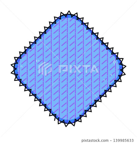 Blue fabric patch with zig zag border Blue fabric patch with zig zag border 139985633